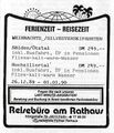 Werbung vom Reisebüro am Rathaus in der Schülerzeitung <!--LINK'" 0:15--> Nr. 1 1989