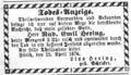 Todesanzeige Hering, Fränkischer Kurier 26.4.1876