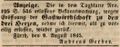 Zeitungsanzeige über die Wirtschaft , August 1845