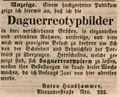 Werbeanzeige des Daguerreotypisten <!--LINK'" 0:15-->, Mai 1846