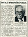 Bericht zum 80. Geburtstag von Dr. Gustav-Schickedanz in den  vom 31.12.1974