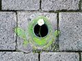 Street Art Zeichnungen des amerikanischen Künstlers David Zinn in der Fürther Innenstadt, Mai 2019