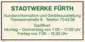 Anzeige der Stadtwerke Fürth aus einem Fürther Stadtplan (1990)