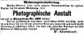 Zeitungsanzeige des Photographen <!--LINK'" 0:2-->, Dezember 1871