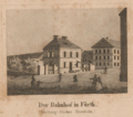 Der Bahnhof in Fürth, um 1845