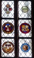 Wappen in einem Fenster der  in  vor der Ergänzung