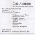 Werbung des ehemaligen Café Altmann 1976 in der <!--LINK'" 0:5-->