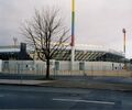 Blick auf das neue Stadion der <!--LINK'" 0:12--> vom <a class="mw-selflink selflink">Laubenweg</a> aus im Dezember 1999