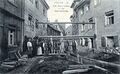 Alte Ansichtskarte über die Entwässerungskanalverlegungsarbeiten in der Rednitzstraße, gel. 1915