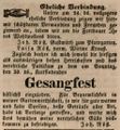Zeitungsanzeige der Wirtsleute Röß im  bzgl. ihrer Verehelichung, August 1846