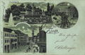 Centaurenbrunnen, Stadtpark-Restaurant und Schwabacher Str. Postkarte gelaufen mit <!--LINK'" 0:46--> um 1898
