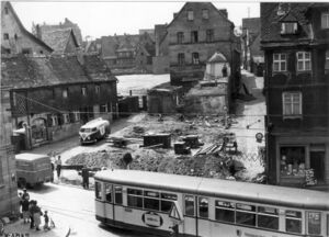 Abriss Königstraße 46 und Staudengasse 5, 1956.jpg