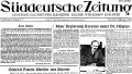 Ausschnitt des Titelblattes der ersten Ausgabe der Süddeutschen Zeitung. Der geborene Fürther <!--LINK'" 0:23--> war es, der die Zeitung im Auftrag der US-Besatzung genehmigte.