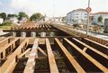 Abbau der Behelfsbrücke daneben die neue <!--LINK'" 0:123--> - rechts <!--LINK'" 0:124--> und <!--LINK'" 0:125-->. Links Baustelle <!--LINK'" 0:126--> neben <!--LINK'" 0:127-->, daneben die neue <!--LINK'" 0:128--> Hauptwache Ende September <!--LINK'" 0:129-->