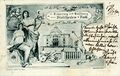 Ansichtskarte zur Eröffnung des Stadttheaters am 17. September 1902 - an diesem Tag nach München aufgegeben - gestaltet von Fritz Oerter