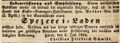 Eröffnung des Spezerei-Ladens von C. F. Schmidt, Juli 1842