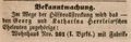 Ankündigung der Versteigerung des Wohnhauses von <!--LINK'" 0:14-->, September 1849