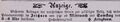 Zeitungsanzeige von <a class="mw-selflink selflink">Georg Kriegbaum</a>, Mai 1876