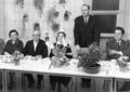 Feierstunde im Waisenhaus 1975 anlässlich Bundesverdienstkreuzehrung;</br>
v.l.n.r.: Georgine Kittler (Schneiderin im Waisenhaus), <!--LINK'" 0:18--> (Kirchenrat), Schwester Marie Stumpf, <!--LINK'" 0:19--> (Oberbürgermeister), Helmut Mulzer (Verwaltungschef)