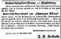 Gastwirthschaftsgerechtigkeit zum "schwarzen Bären", September 1856