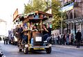 Erntedankfestzug 2023 - Kärwaburschen Unterfarrnbach e.V. mit 2 Festwagen und Thekenfahrrad, Okt. 2023