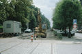 Rückbau der Straßenbahngleise an der Luisenstraße, Blick Richtung 