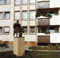 Freiplastik <i>"Heiliger Martin"</i>, Bronze, <a class="mw-selflink selflink">Gudrun Kunstmann</a>,  ( 7, Innenhof)
