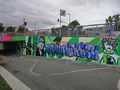 Graffiti Julius Hirsch an der [[Unterführung Schießplatz|Unterführung Kapellenstraße]]