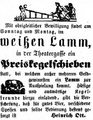 Preiskegelschieben im weißen Lamm, Juni 1856