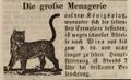 Werbeannonce für eine Menagerie bei der <!--LINK'" 0:71-->, Oktober 1844
