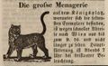 Werbeannonce für eine Menagerie bei der <!--LINK'" 0:258-->, Oktober 1844