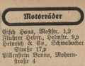 Eintrag der Motorradhändler im Fürther Adressbuch 1931, darunter <!--LINK'" 0:39--> <!--LINK'" 0:40-->