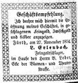 Zeitungsanzeige des Feingoldschlagers <!--LINK'" 0:13-->, November 1854