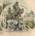 Der <a class="mw-selflink selflink">Centaurenbrunnen</a> am <!--LINK'" 0:45--><br> auf dem Ausschnitt einer Postkarte um die Jahrhundertwende