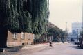 Bauarbeiten am Klinikum Fürth, im Vordergund der ehem. Q-Bau, Hochhaus dahinter Schwesternwohnheim am 24.9.1986