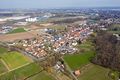 Blick über Unterfarrnbach von West nach Ost - im Hintergrund der Main-Donau-Kanal mit Hafen, Mrz. 2020