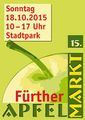 Flyer und Logo des Fürther Apfelmarktes, 2015