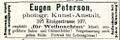 Werbung im <!--LINK'" 0:17--> vom 7.12.1884 Photograph <!--LINK'" 0:18-->.  Komplette Zeitung unter <!--LINK'" 0:19--> vorhanden und nachlesbar.