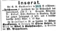 Inserat S.B.Gusdorfer, Der Israelit vom 12.12.1864