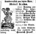 Werbeanzeige für eine Veranstaltung im <!--LINK'" 0:40-->, Januar 1863