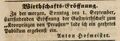 Zeitungsannonce des neune Wirts <!--LINK'" 0:20-->, <!--LINK'" 0:21-->, August 1850