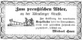 Kegelbahn in der Gaststätte zum preußischen Adler, Oktober 1856