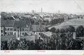 Blick in den Pegnitzgrund bzw. auf die Rückseite der Königstraße bis zur Wolfsgrubermühle - Collage aus Fotografie und Zeichnung, gel. 1910