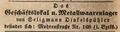 Anzeige Dinkelspühler, Geschäft in Mohrenstraße 7, Fürther Tagblatt 12.9.1848