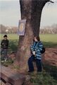 Einweihung des neuen Gedenksteins/Denkmals der Martinskapelle durch den <a class="mw-selflink selflink">Lions Club Fürth</a> im April 1983 (mit einer der 1855 gepflanzten Eichen)