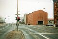 Christkönig Kirche an der Friedrich-Ebert-Straße - gegenüber ist noch die Pfründ zu sehen, Jan. 1987