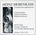 Werbung Heinz Siebenkäss Steinbildhauermeister von 1998 im "<!--LINK'" 0:7-->" Nr. 33