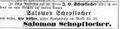 Salomon Schopflocher als neuer Inhaber der Firma Schopflocher, Fürther Tagblatt, 16.7.1873