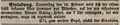 Werbeanzeige des Gastwirts Ell, <!--LINK'" 0:40-->, Februar 1843