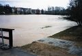 Hochwasser von der <!--LINK'" 0:131--> aus, im Hintergrund der <!--LINK'" 0:132--> im Februar 1999